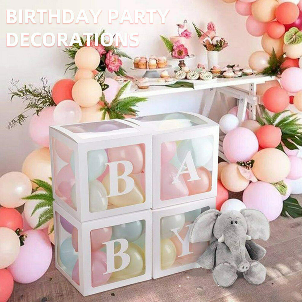 4PCS Baby Shower Gift Balloons Boxes