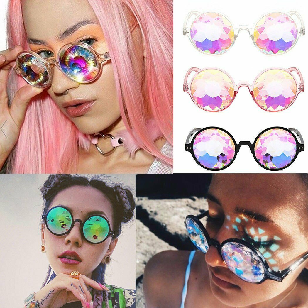 2PCS Kaleidoscope Glasses Rave Festival EDM Sunglasses