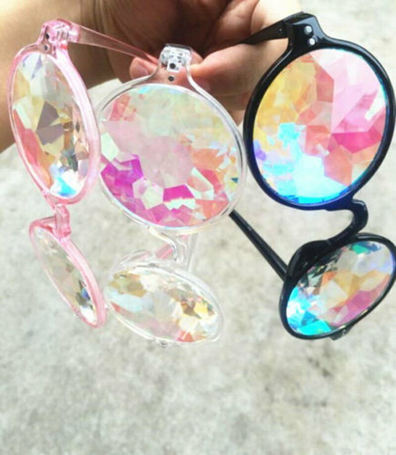 2PCS Kaleidoscope Glasses Rave Festival EDM Sunglasses