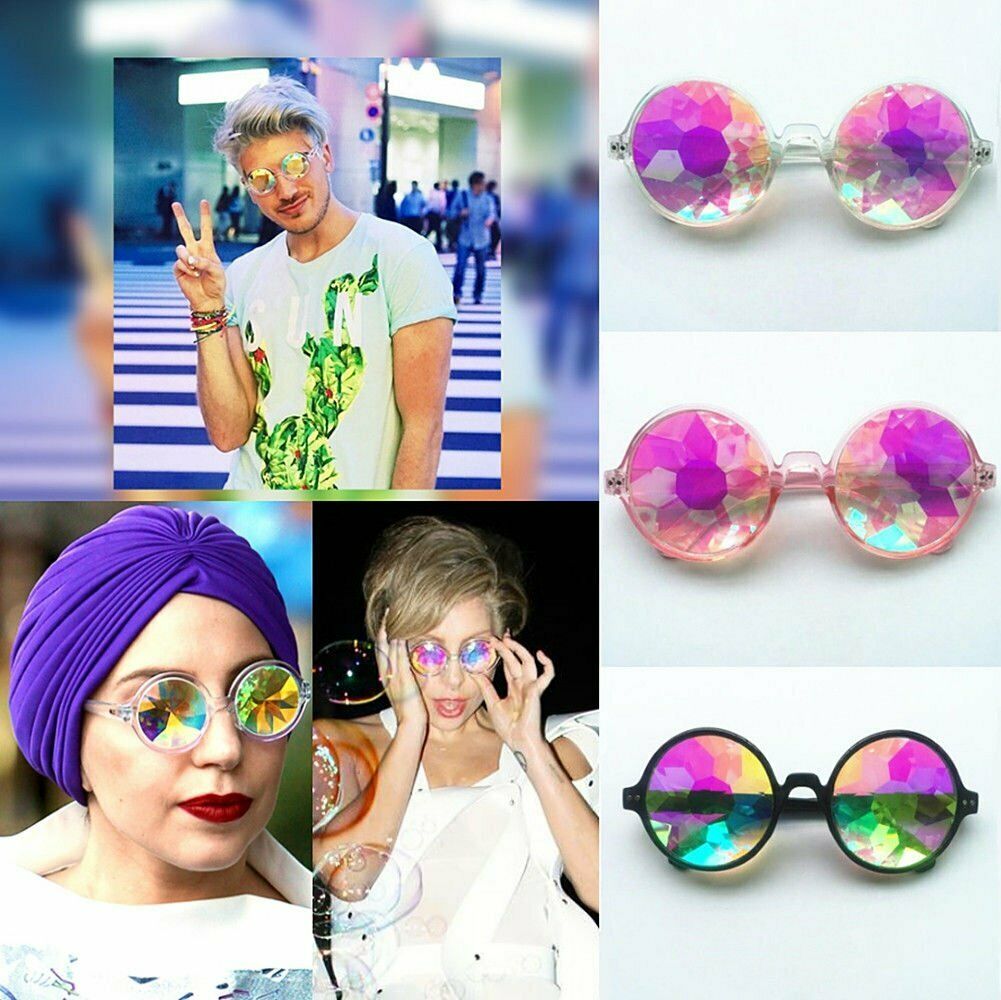 2PCS Kaleidoscope Glasses Rave Festival EDM Sunglasses