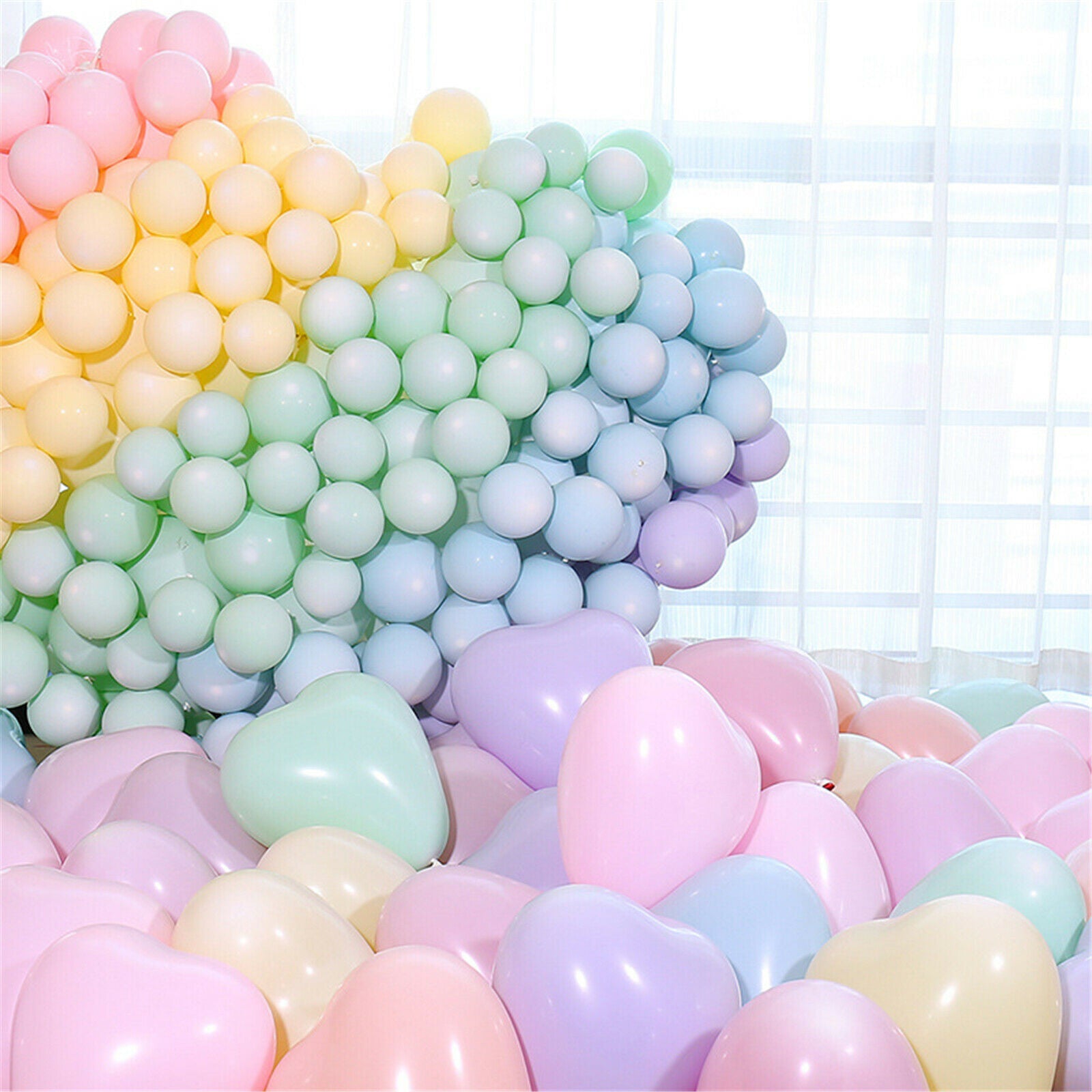 50/100PCS 25cm Heart Latex Macaron Balloon