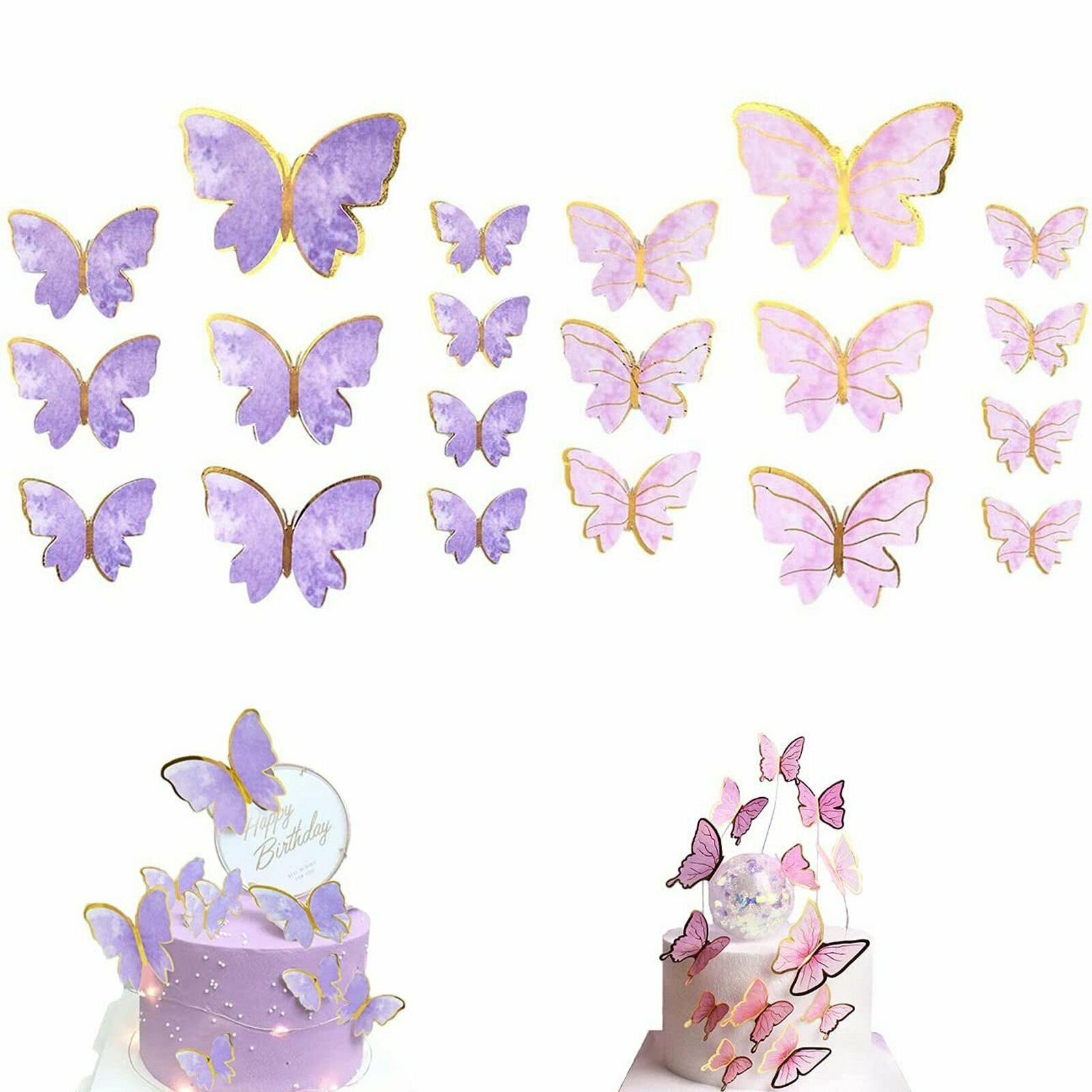 Cake Butterfly Paper Topper - 30/50PCS