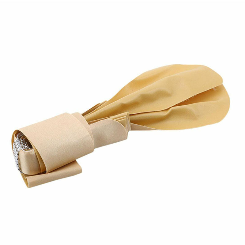 Elastic Satin Chair Sashes Cover Bow Band- Gold-20Pcs