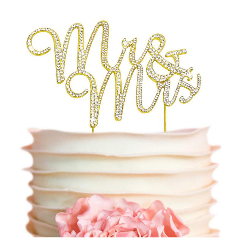 Mr & Mrs Wedding Cake Topper Crystal Wedding Party Decoration