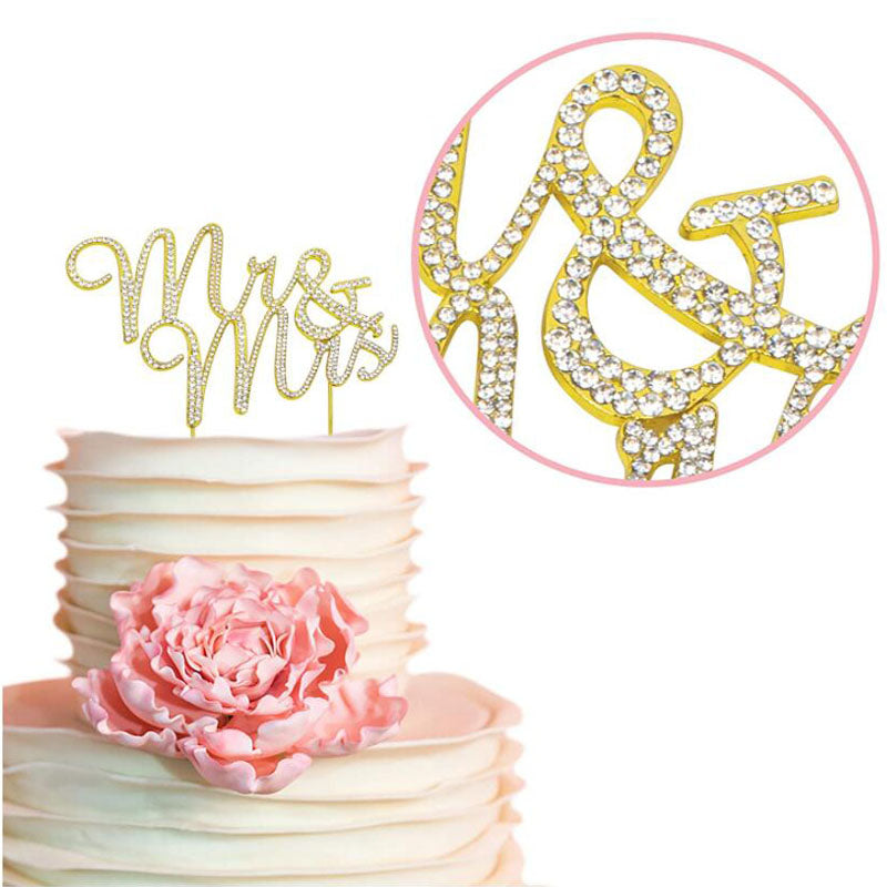 Mr & Mrs Wedding Cake Topper Crystal Wedding Party Decoration