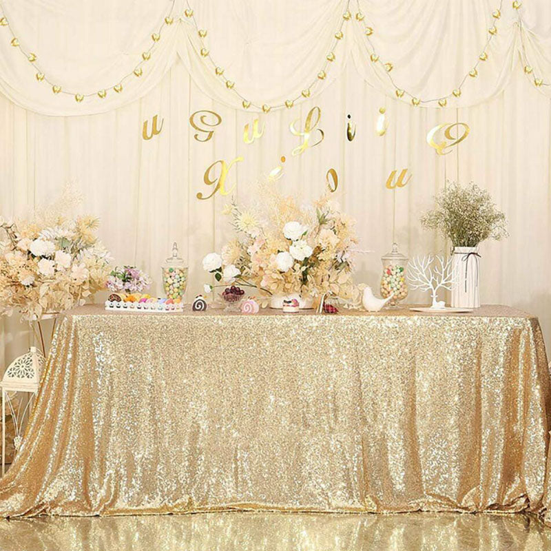 180x120cm Sequin Table Cloth Backdrop Table cover Party Wedding Black