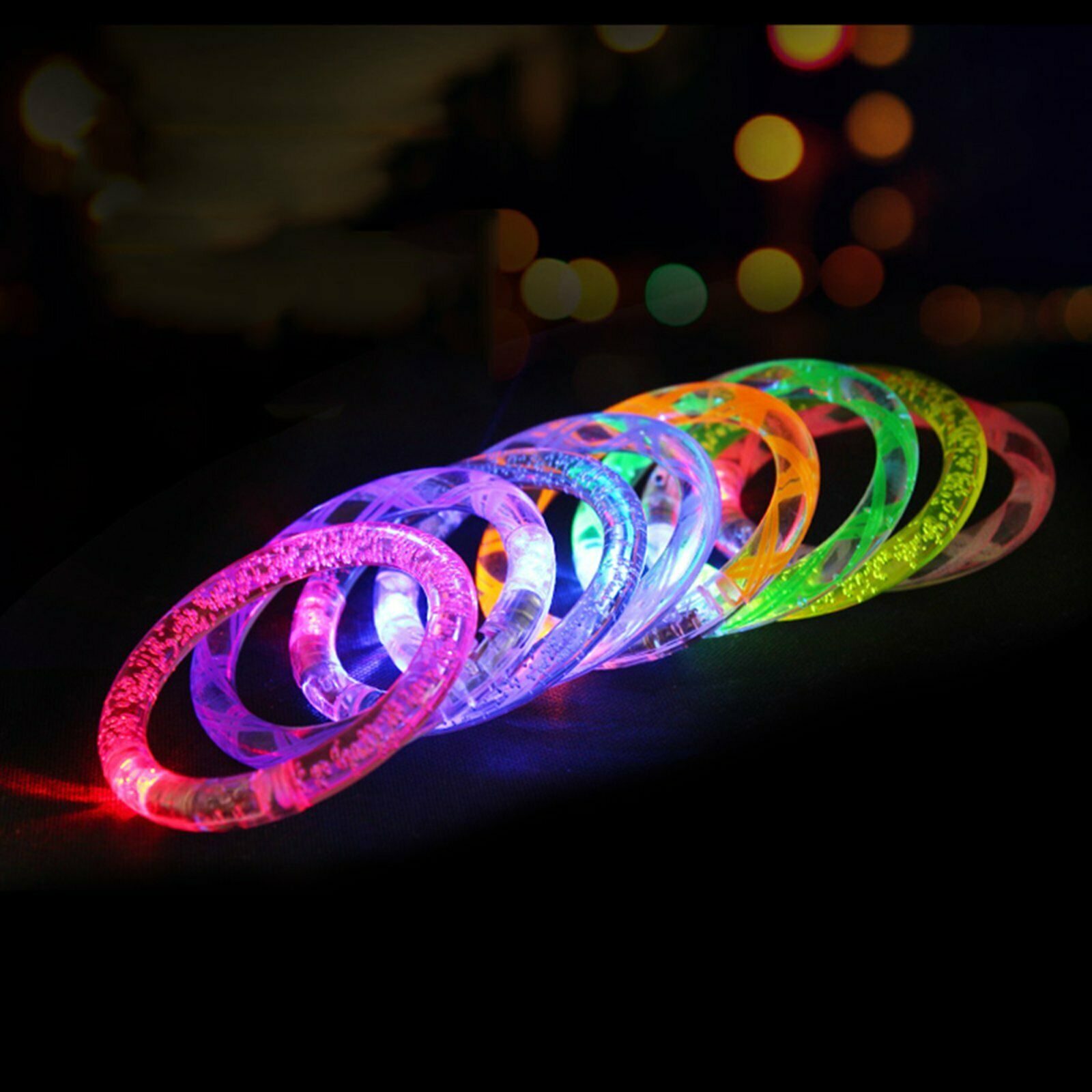 LED Bracelet Bubble Colour Changing Bangle - 10PCS