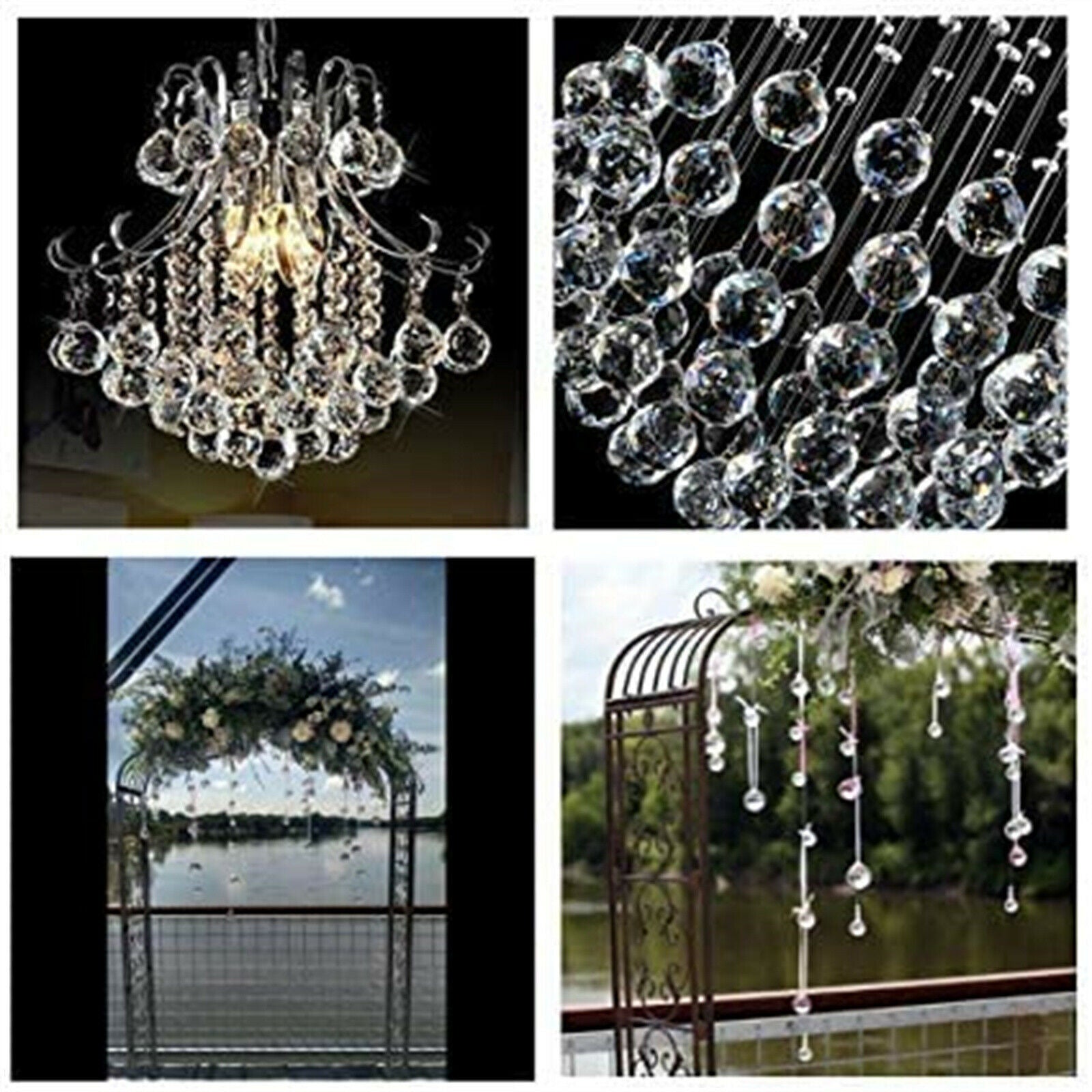 10PCS Crystal Ball Prism Pendant Glass Chandelier