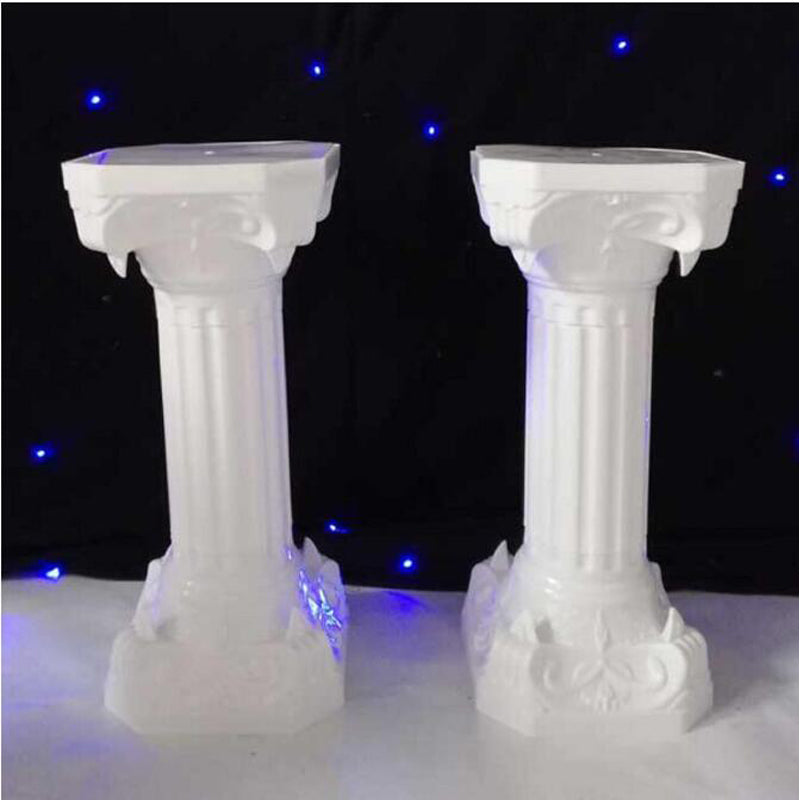 Fashion Wedding Props Decorative Roman Columns White Plastic Pillars Flower Pot Road Lead Stand Party Event 91CM