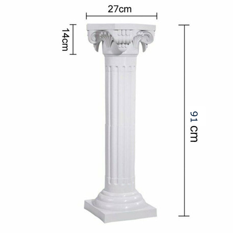 Fashion Wedding Props Decorative Roman Columns White Plastic Pillars Flower Pot Road Lead Stand Party Event 91CM