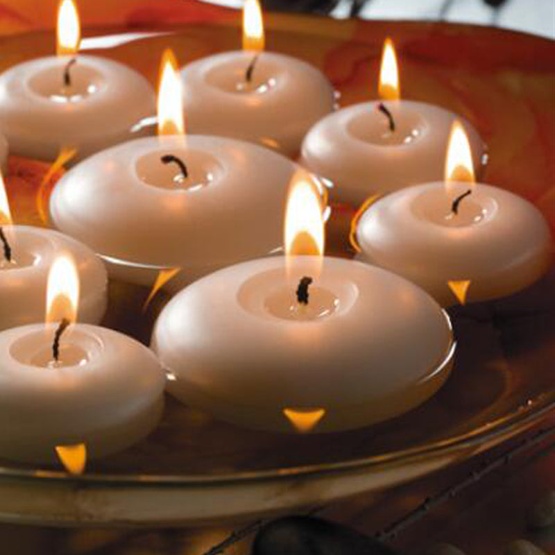 Large 6cm Floating White Wax Candle for Wedding Party- 10PCS