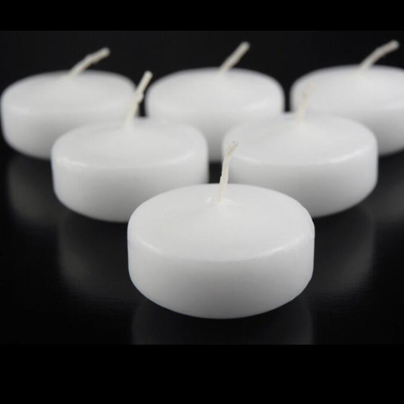 Large 6cm Floating White Wax Candle for Wedding Party- 10PCS