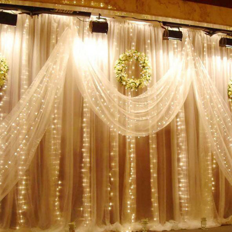 Led Curtain Fairy Lights Wedding Christmas Garden Party-6*3M