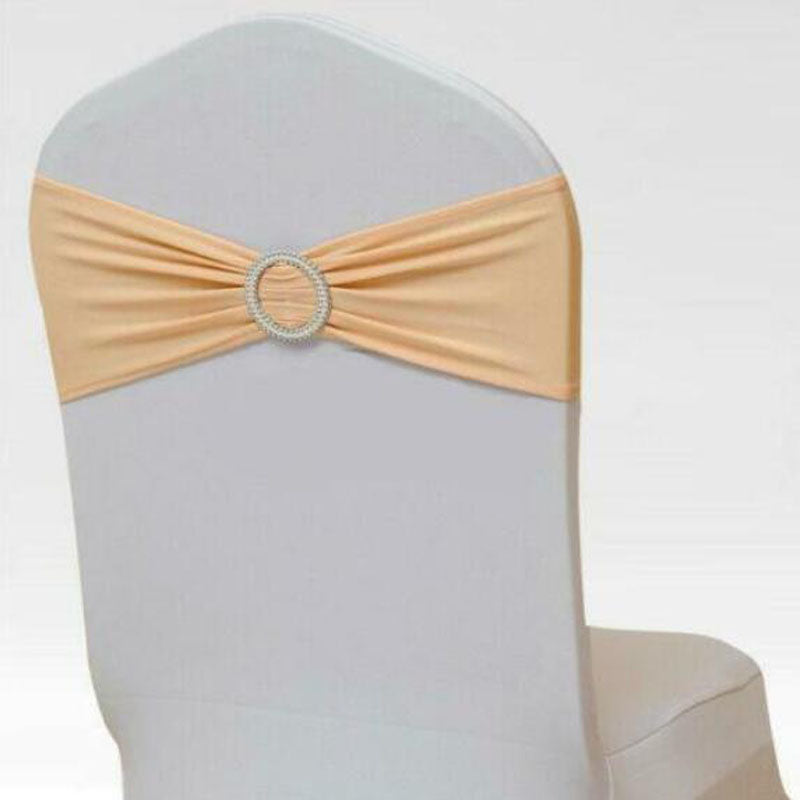 Lycra Spandex Chair Cover Bands Sashes With Buckle-Red-10Pcs