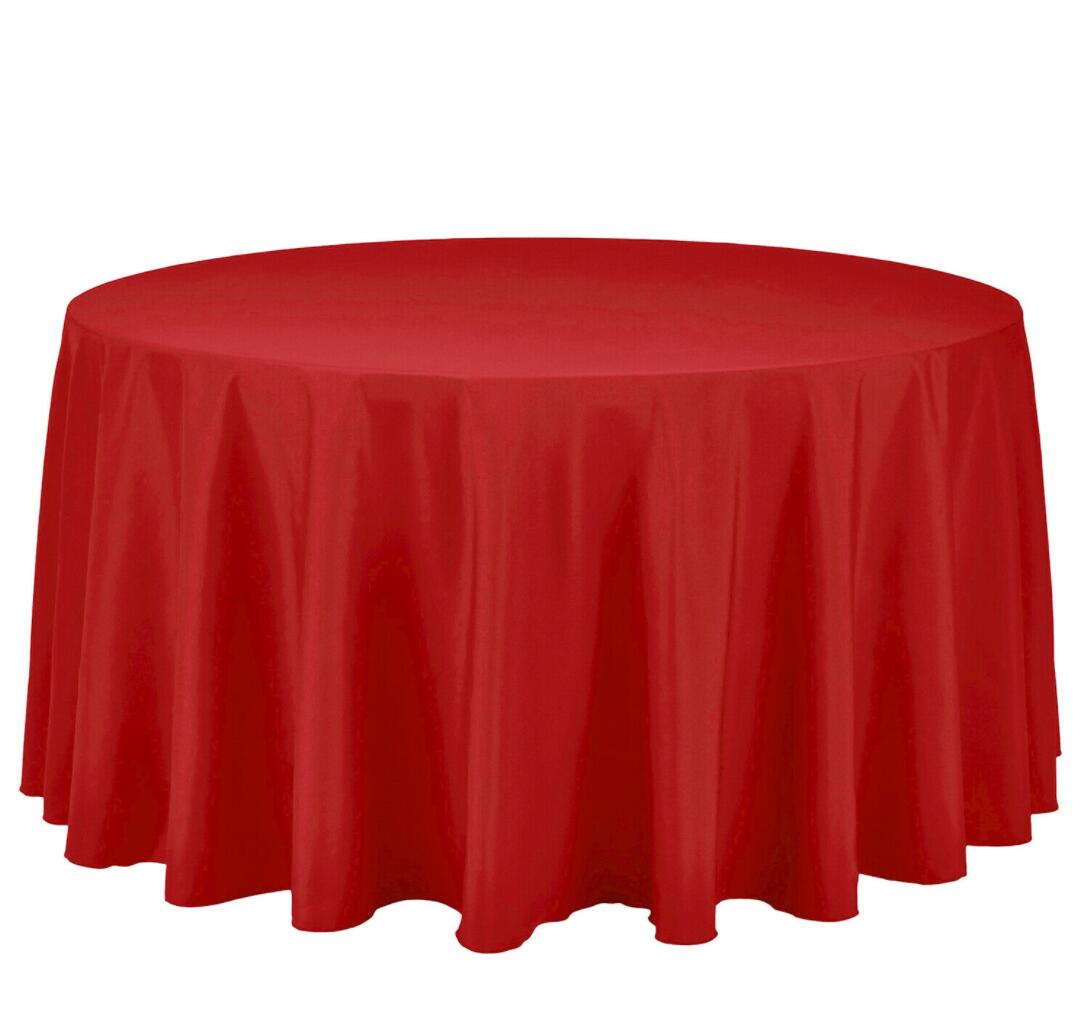 Round Polyester Tablecloth Wedding Event Party-Black (180cm)